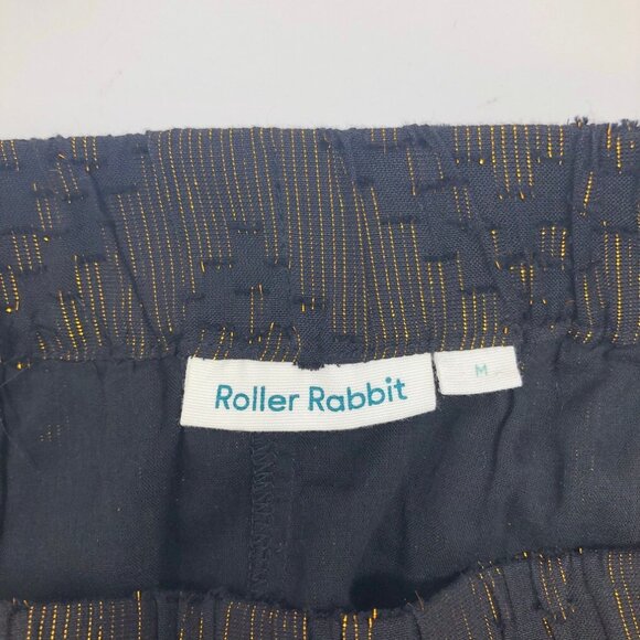 Roller Rabbit Ashton Lurex Skirt Size M Black Shimmer Tiered - Picture 3 of 5